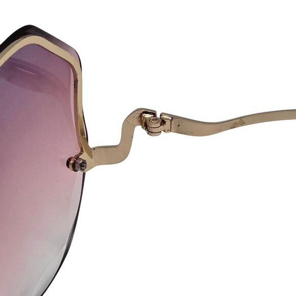 Large Frame Sunglasses Pink Purple Fade Streetwear Preppy Hippy Love Cute Chunky - Picture 8 of 16